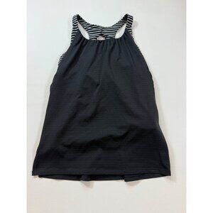 Lululemon Ivivva Black Striped Racerback Active Tank Keyhole back (bin FF120)